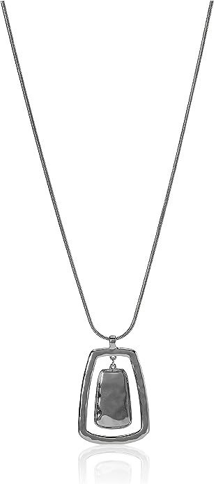 NINE WEST Women's Silvertone Adjustable Pendant Necklace, 36" L | Amazon (US)