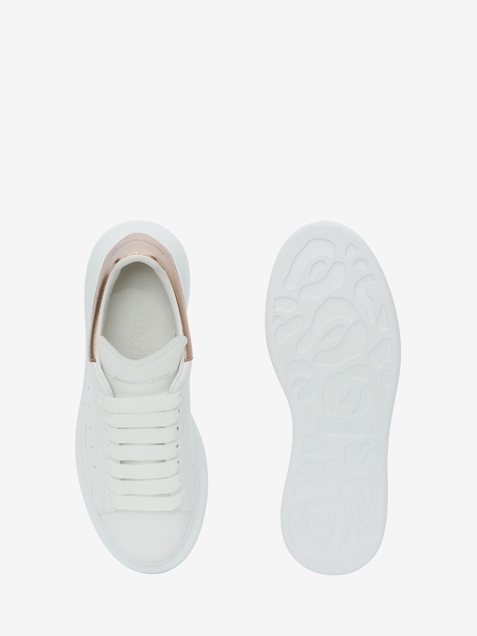 Women's Oversized Sneaker in White/rose Gold | Alexander McQueen