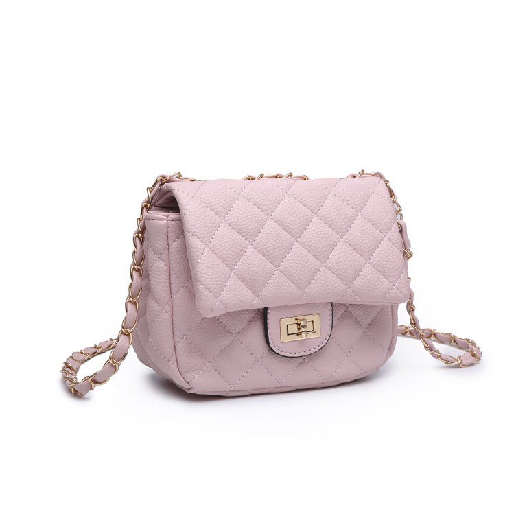 POPPY Classic Quilted Crossbady Bag Vagan Leather Mini Shoulder Bag with Goldtone Chain Strap | Walmart (US)