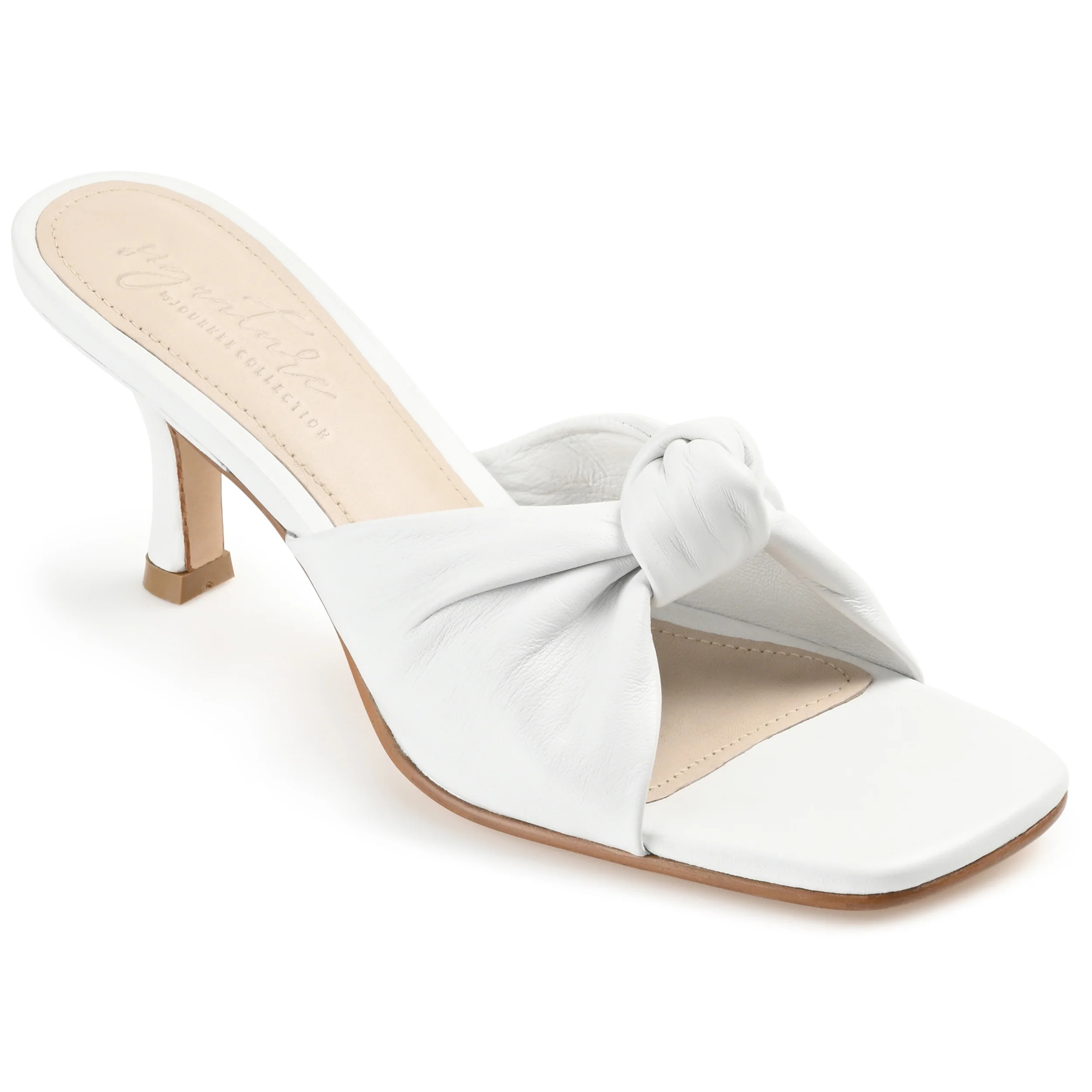 FINLEE STILETTO HEEL MULES IN LEATHER | Journee Collection