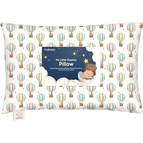 Toddler Pillow with Pillowcase - 13x18 My Little Dreamy Kids Travel Bed Pillows for Sleeping, Organic Cotton Small Pillowcase, Soft & Breathable, Machine Washable, Toddlers 2-5 (Hot Air Balloon) | Amazon (US)