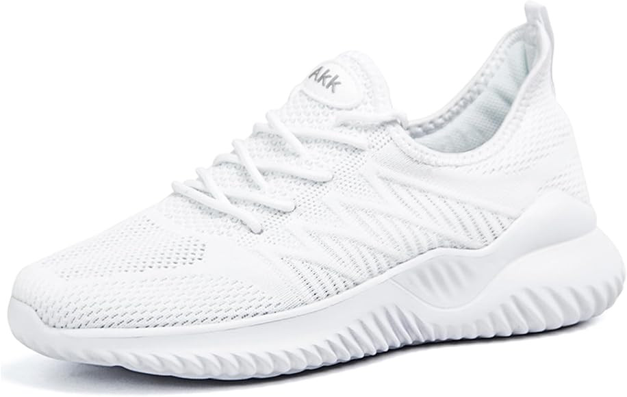 Amazon.com | Akk White Sneakers for Women Walking Shoes Womens Comfy Tennis Memory Foam Gym Worko... | Amazon (US)