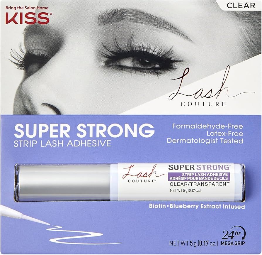 KISS Lash Couture Clear Strip Lash Adhesive with Biotin & Blueberry Extract, Latex-Free, Dermatol... | Amazon (US)