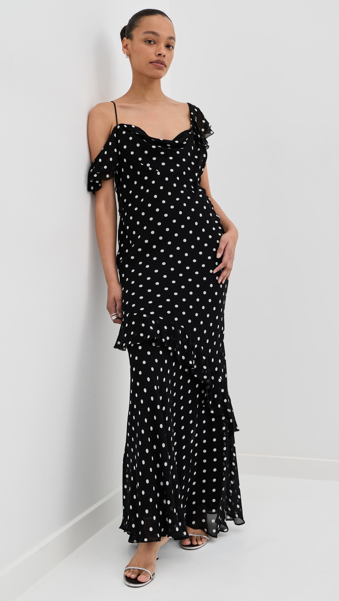 Polka Dot Georgette Ruffle Dress | Shopbop