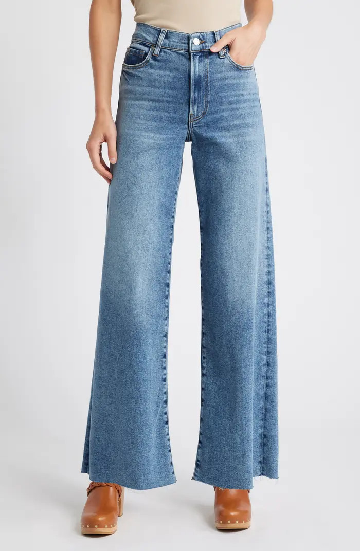 Le Slim Raw Hem Palazzo Jeans | Nordstrom