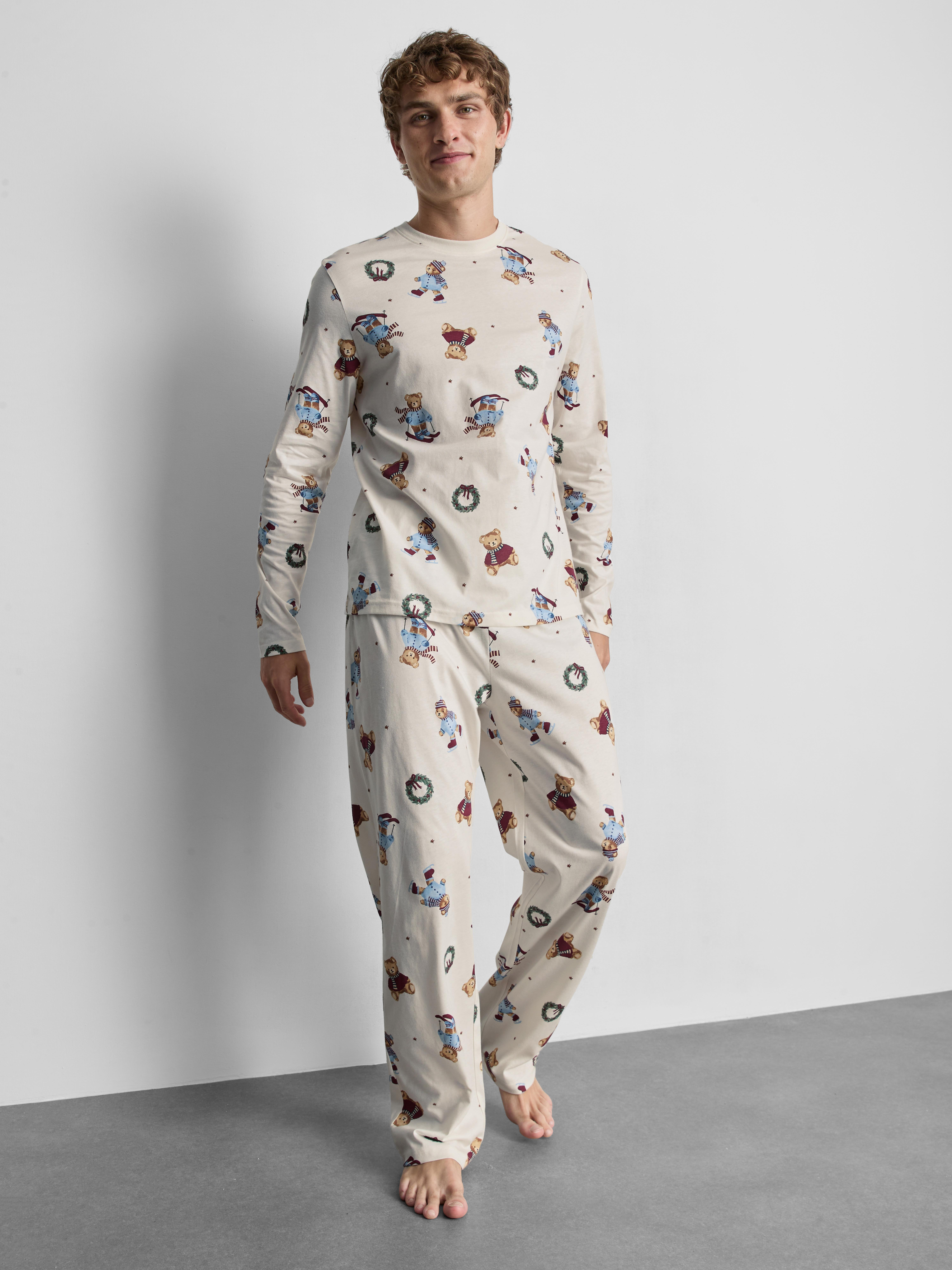 Men’s Pure Cotton Teddy Bear Family Christmas Pyjamas | Primark UK