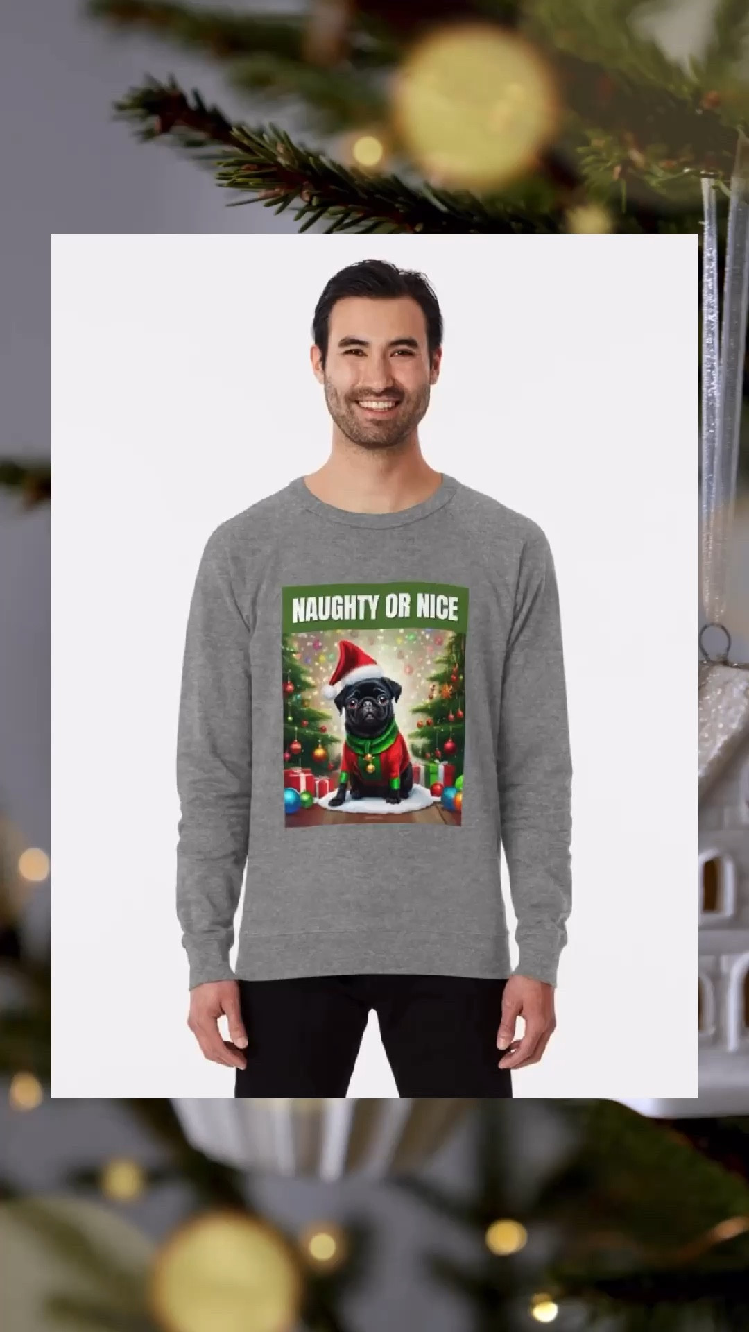 Christmas Pug 🐾 Naughty or Nice

CYBER WEEK SALE: Up to 60% OFF
(Limited Time)

SHIPS WORLDWIDE 

#LTKCyberWeek #LTKHoliday #LTKSaleAlert