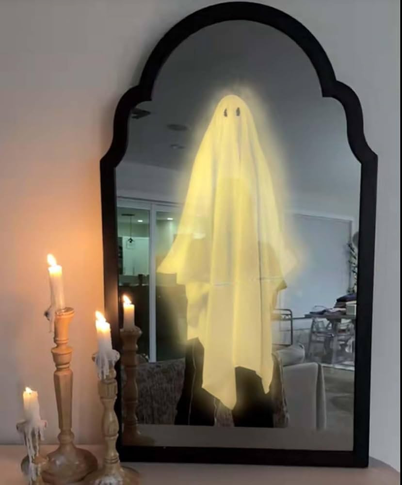 2025 Halloween Hologram Ghost Mirror Hologram, Spooky Scary Ghosts Haunted Mirror Halloween Decor... | Amazon (US)
