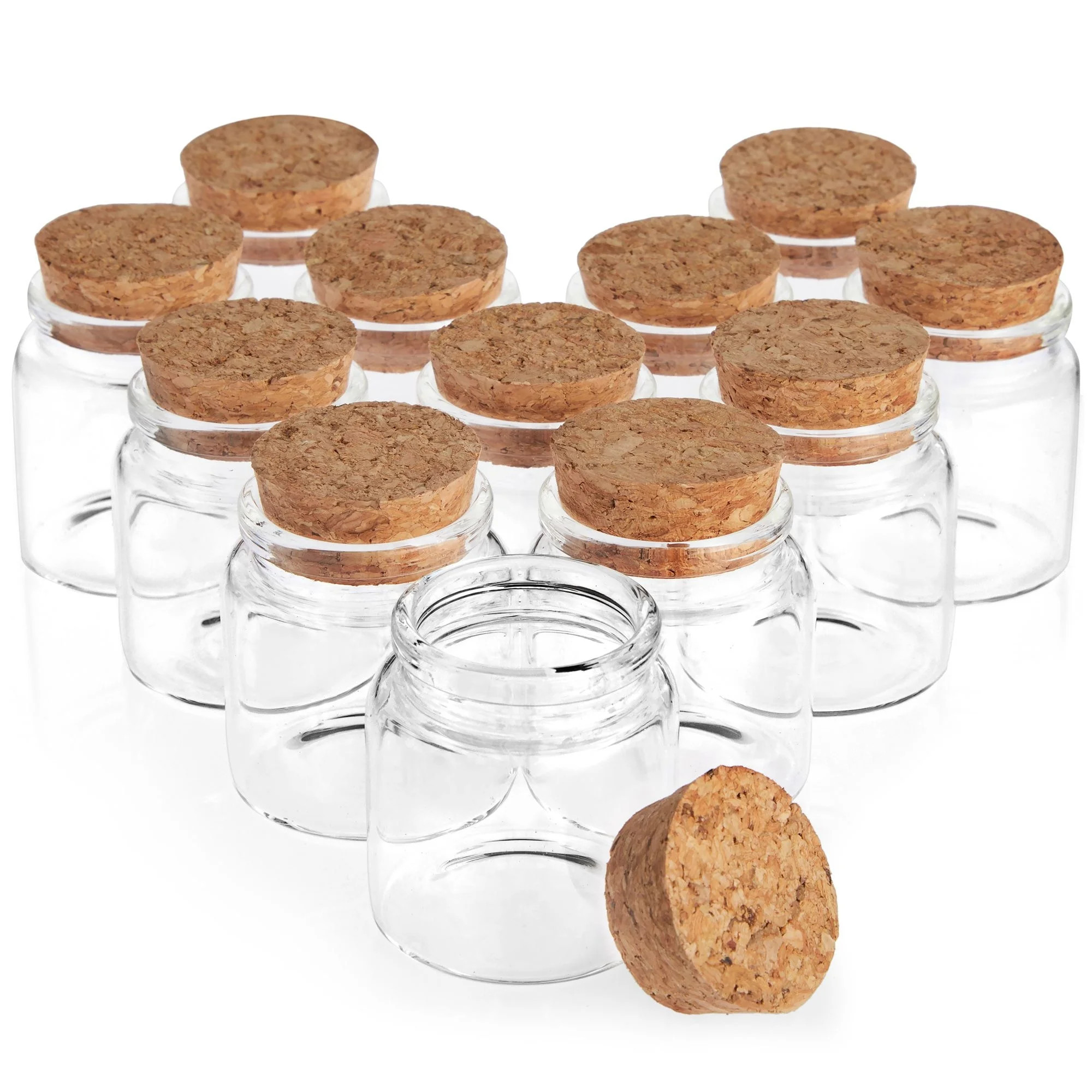 12 Pack Small Glass Jars with Cork Lids, 50ml Mini Bottles for DIY Crafts, Party Favors, Sand | Walmart (US)