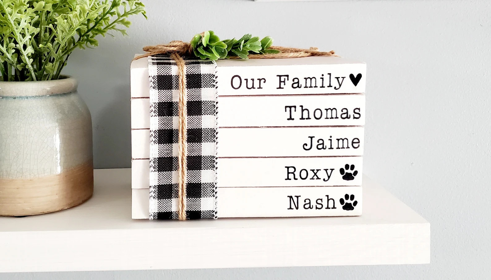 Personalized Stamped Books Farmhouse Books Custom Stacked Name - Etsy | Etsy (US)
