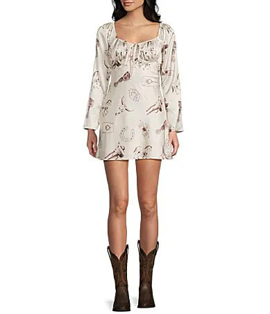 Bailey Rose Western Horseshoe Print Mini Dress - S | Dillard's
