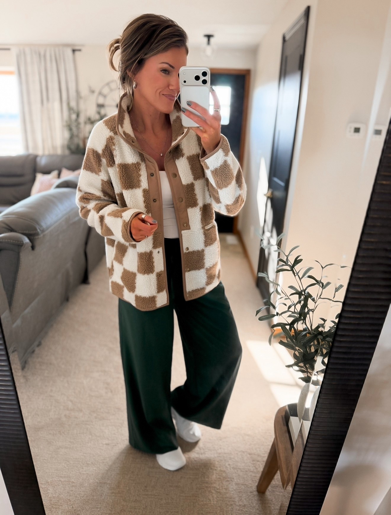 Basketball mom OOTD 💚🏀🤍
Jacket/small
Pants/medium
Shoes/ sized down a half size 

#LTKootd #LTKmomlife