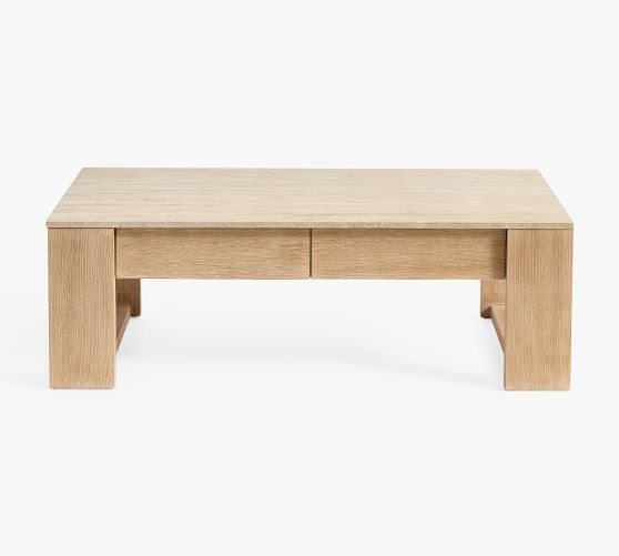 Travertine Rectangular Coffee Table (48") | Pottery Barn (US)