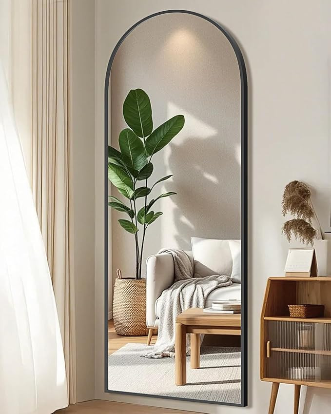 SUNQUEEN 58"x19" Floor Mirror Full Length, Arched Full Length Mirror with Stand, Full Body Mirror... | Amazon (US)