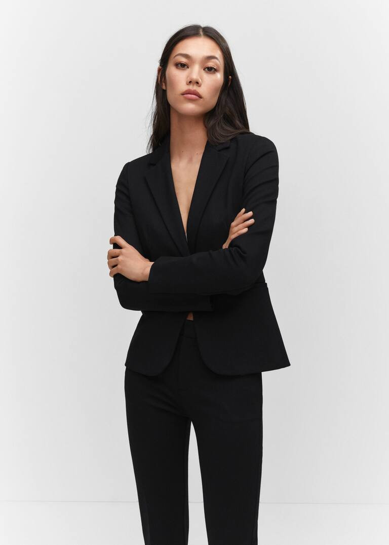 Fitted blazer with blunt stitching | MANGO (US)