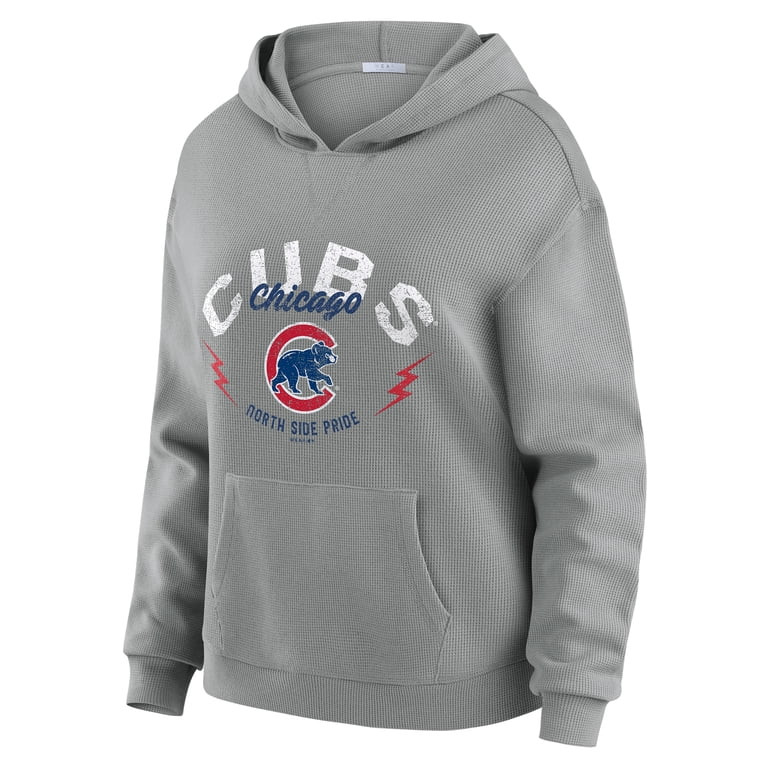 Women's WEAR by Erin Andrews Gray Chicago Cubs Waffle-Knit Long-Sleeve Hoodie & Lounge Pant Set | Walmart (US)