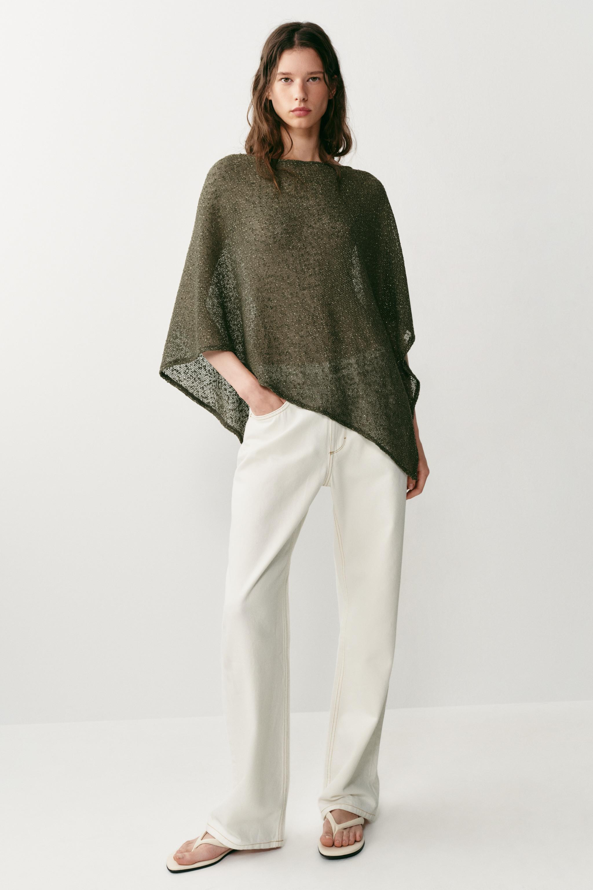 METALLIC THREAD ASYMMETRIC CAPE | Zara US