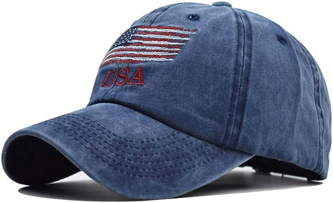 Washed American Flag Baseball Cap Retro Adjustable Sun Dad Gift Hats for Men Women Fashion Trucke... | Amazon (US)