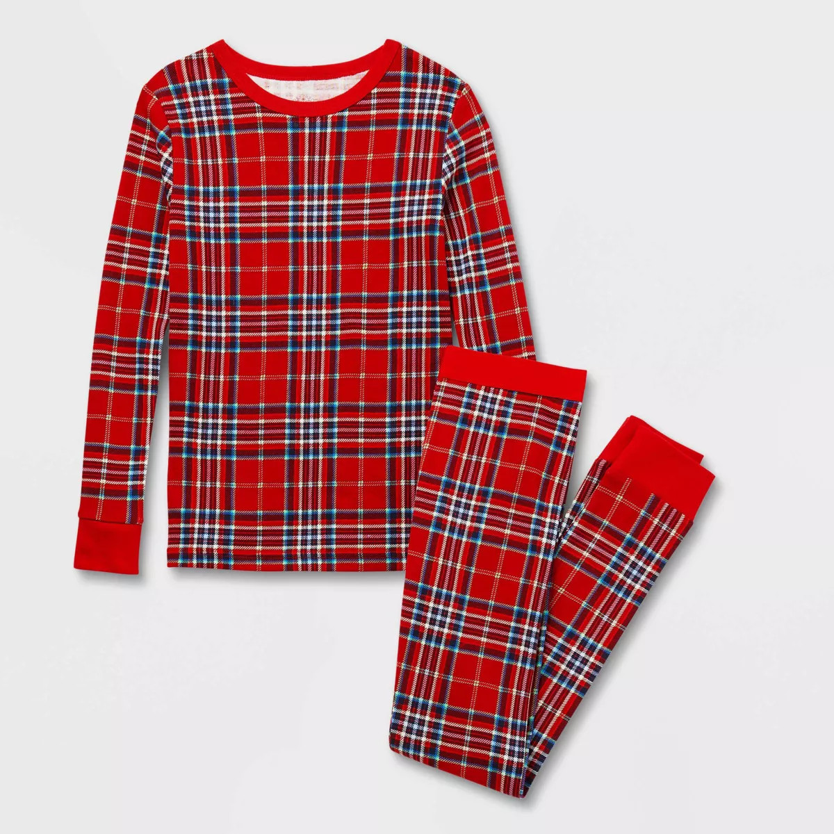 Kids' Plaid Cotton Ribbed Holiday Matching Family Pajama Set - Wondershop™ Red | Target