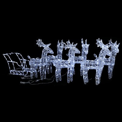 Reindeer And Sleigh Christmas Decoration Cool white | Target