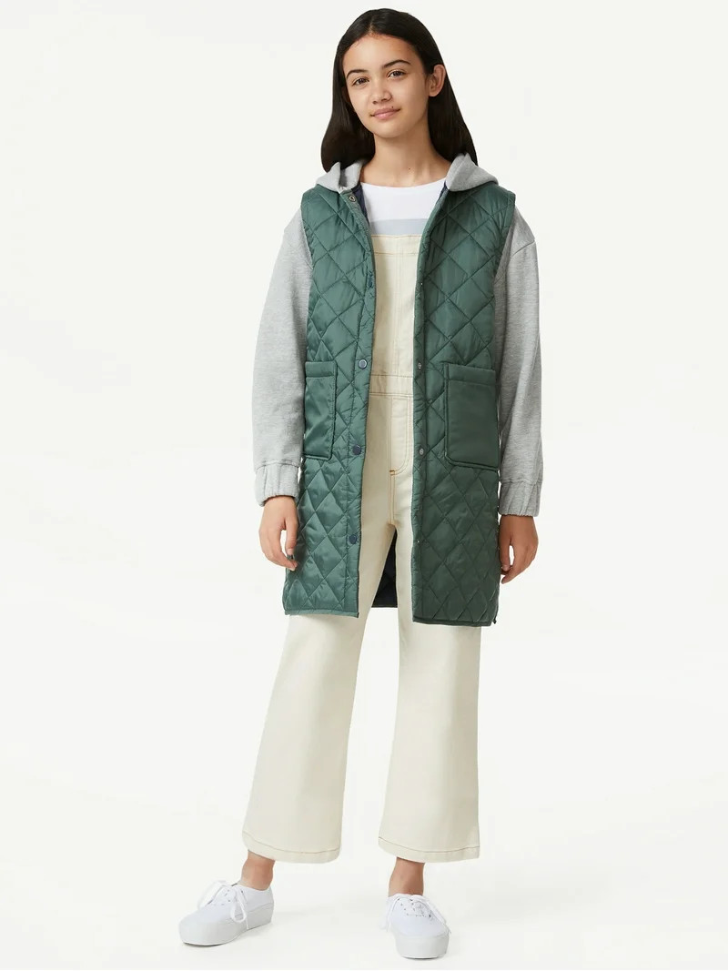 Free Assembly Girls Hoodie Puffer Jacket, Sizes 4-18 | Walmart (US)