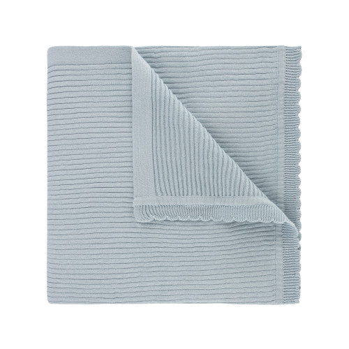 Scalloped Trim Ribbed Knit Blanket | Feltman Brothers