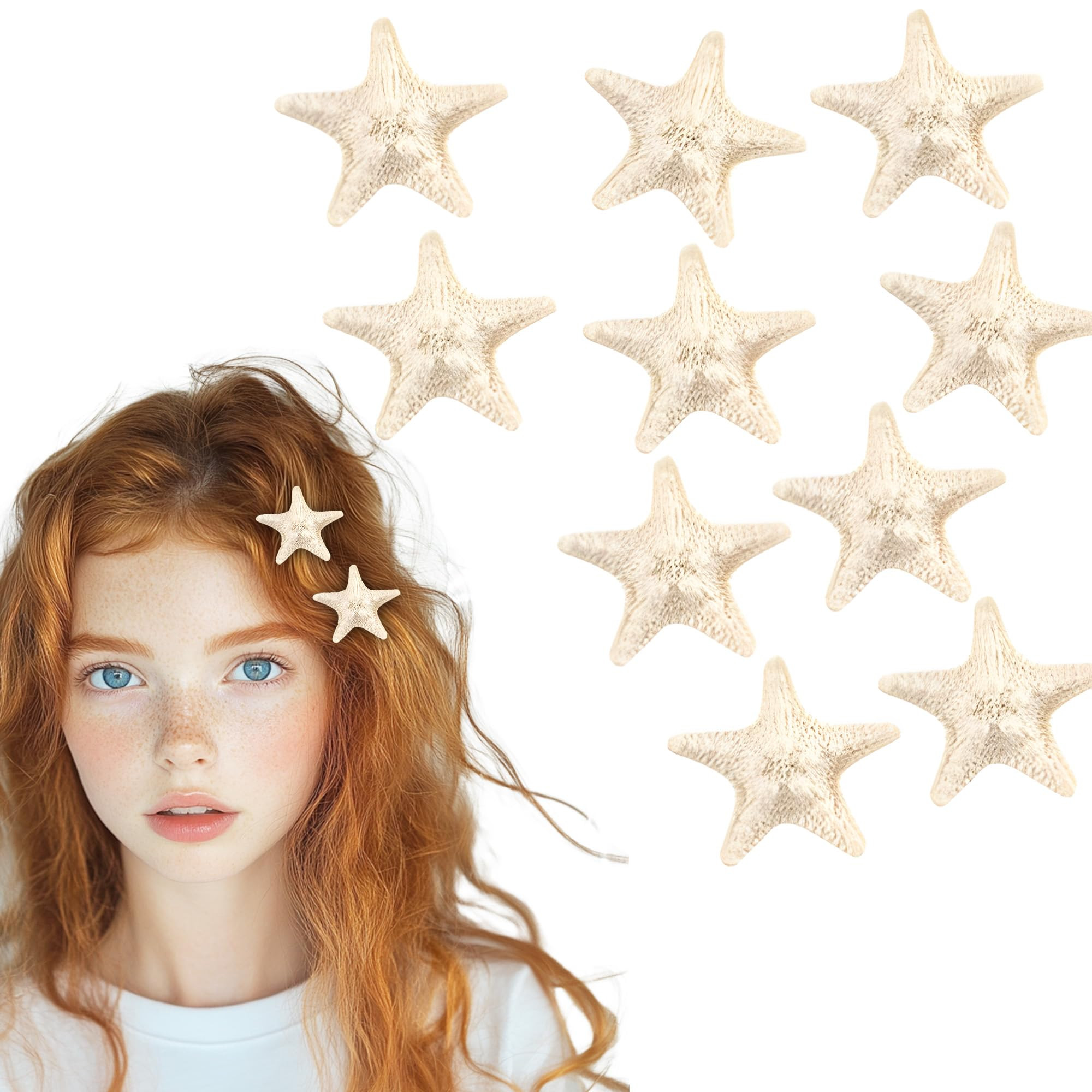 10Pcs Starfish Hair Clips for Women,Mermaid Hair Clips Resin Sea Beach Hair Barrettes Pins,Mermai... | Amazon (US)