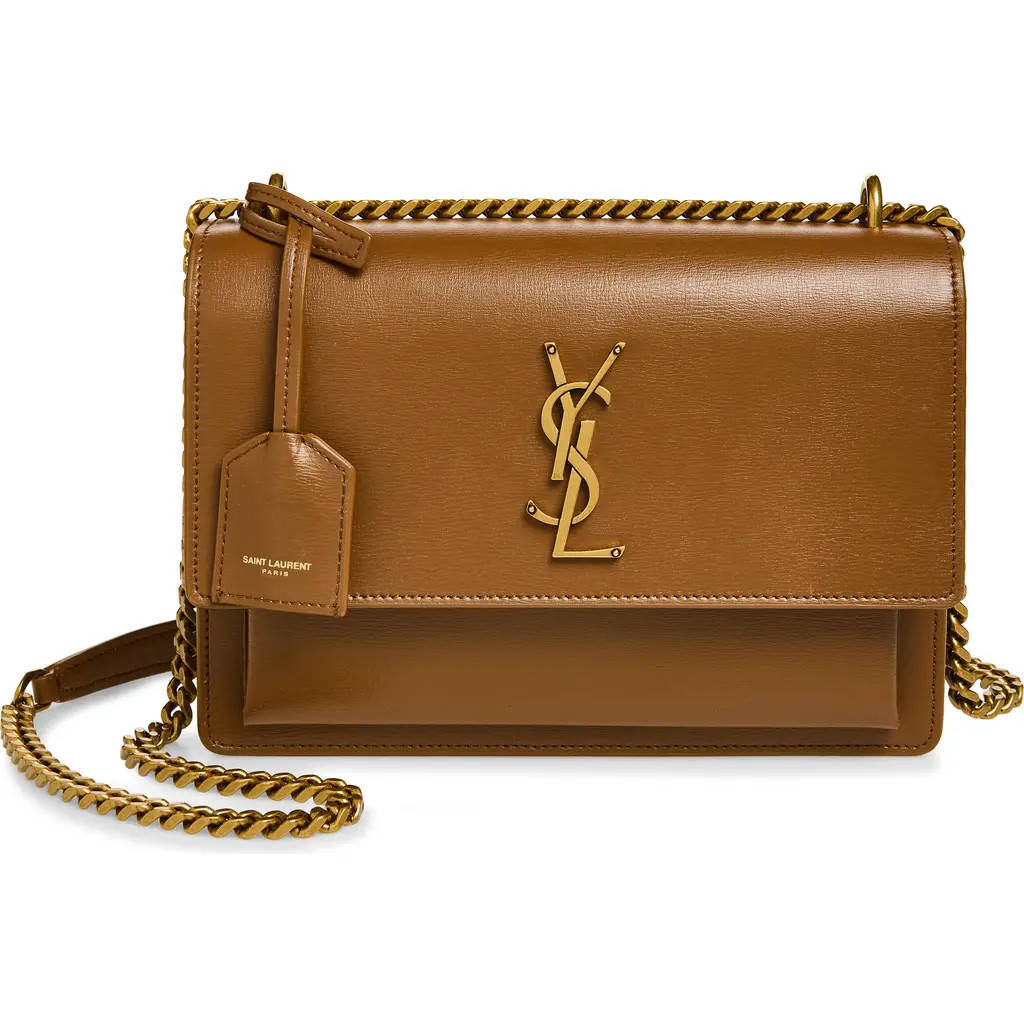 Saint Laurent Medium Sunset Leather Shoulder Bag in Fox at Nordstrom | Nordstrom