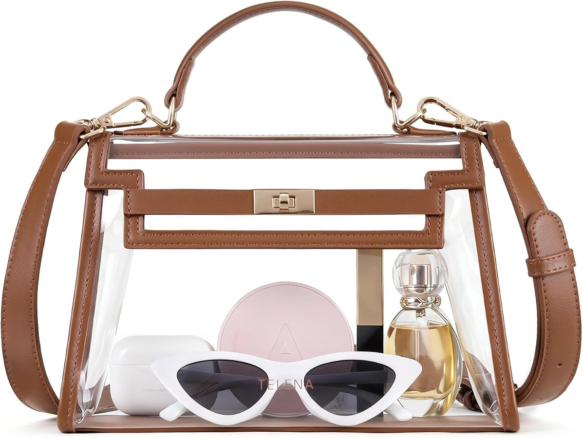 Telena Clear Bag for Stadium Events PVC Transparent Crossbody Purse | Amazon (US)