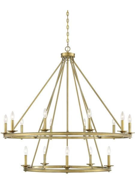 Savoy House 1-312-15-322 Middleton 15-Light Warm Brass Modern Farmhouse Industrial Circular Ring Shaped Chandelier (45" W x 42" H)

#LTKstyletip #LTKhome