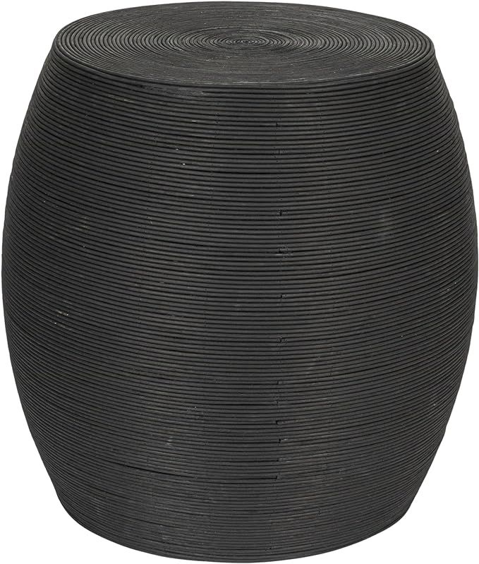 Creative Co-Op, Black Round Rattan Barrel Side Table | Amazon (US)