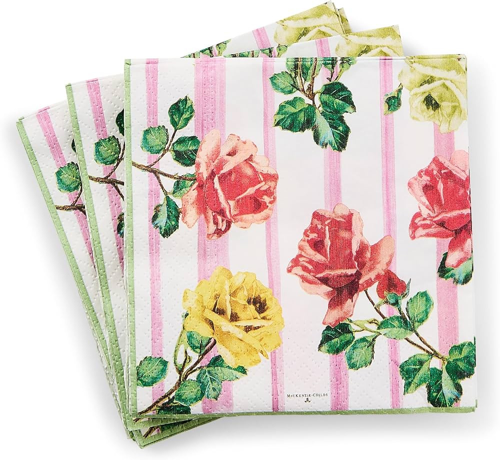 MACKENZIE-CHILDS Cocktail Paper Napkins, Stylish Paper Cocktail Napkins for Parties and More, Gar... | Amazon (US)