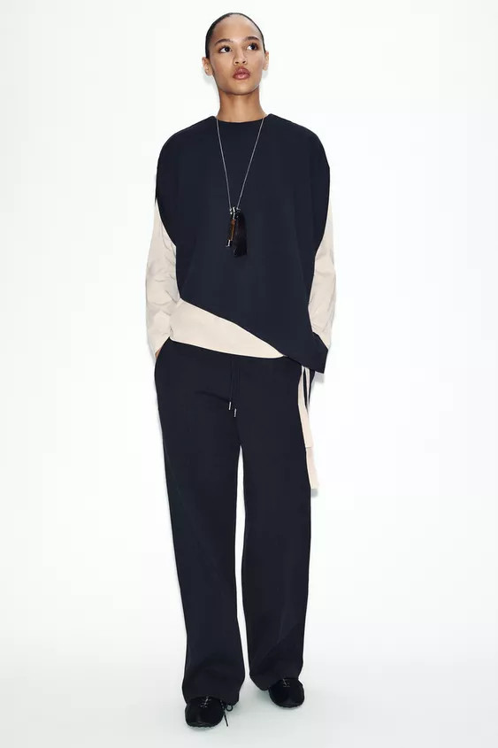 INTERLOCK STRAIGHT-LEG TROUSERS | Zara UK
