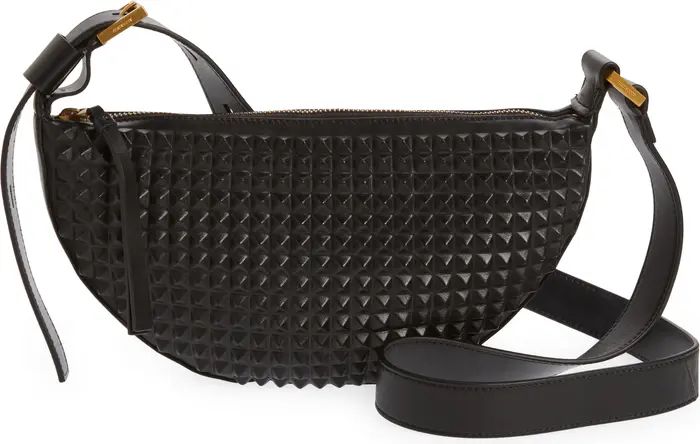 Half Moon Studded Leather Crossbody Bag | Nordstrom