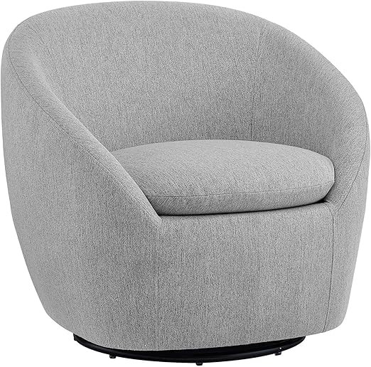 Amazon Basics Swivel Accent Chair, Upholstered Armchair for Living Room, Grey | Amazon (US)