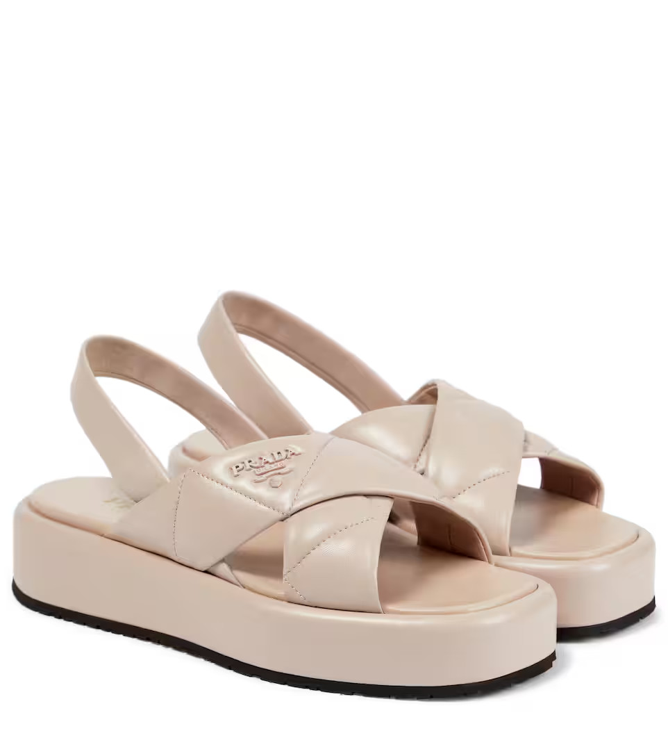 Crossover leather flatform sandals | Mytheresa (UK)