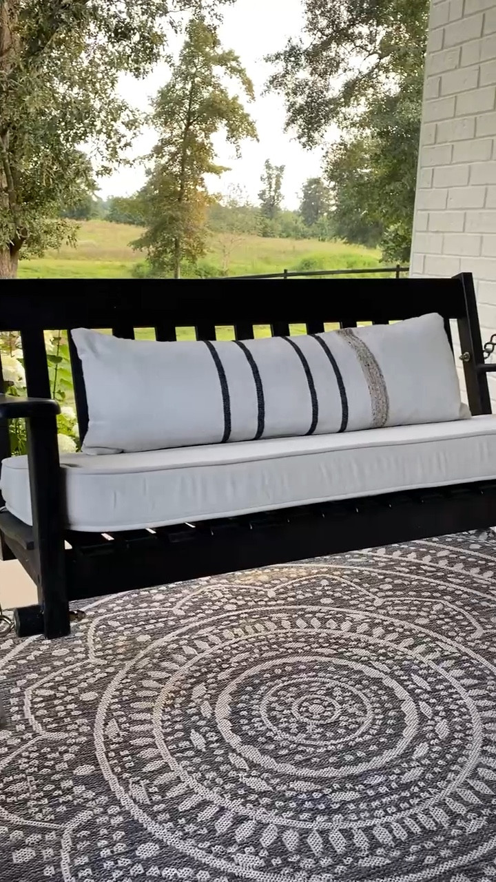 This porch swing cushion really elevated my basic black swing and made it so comfy! This is one of my favorite spots in the spring to sit and enjoy the evening!

Porch swing  outdoor furniture  porch furniture  patio essentials  home inspo

#LTKFamily #LTKSeasonal #LTKHome