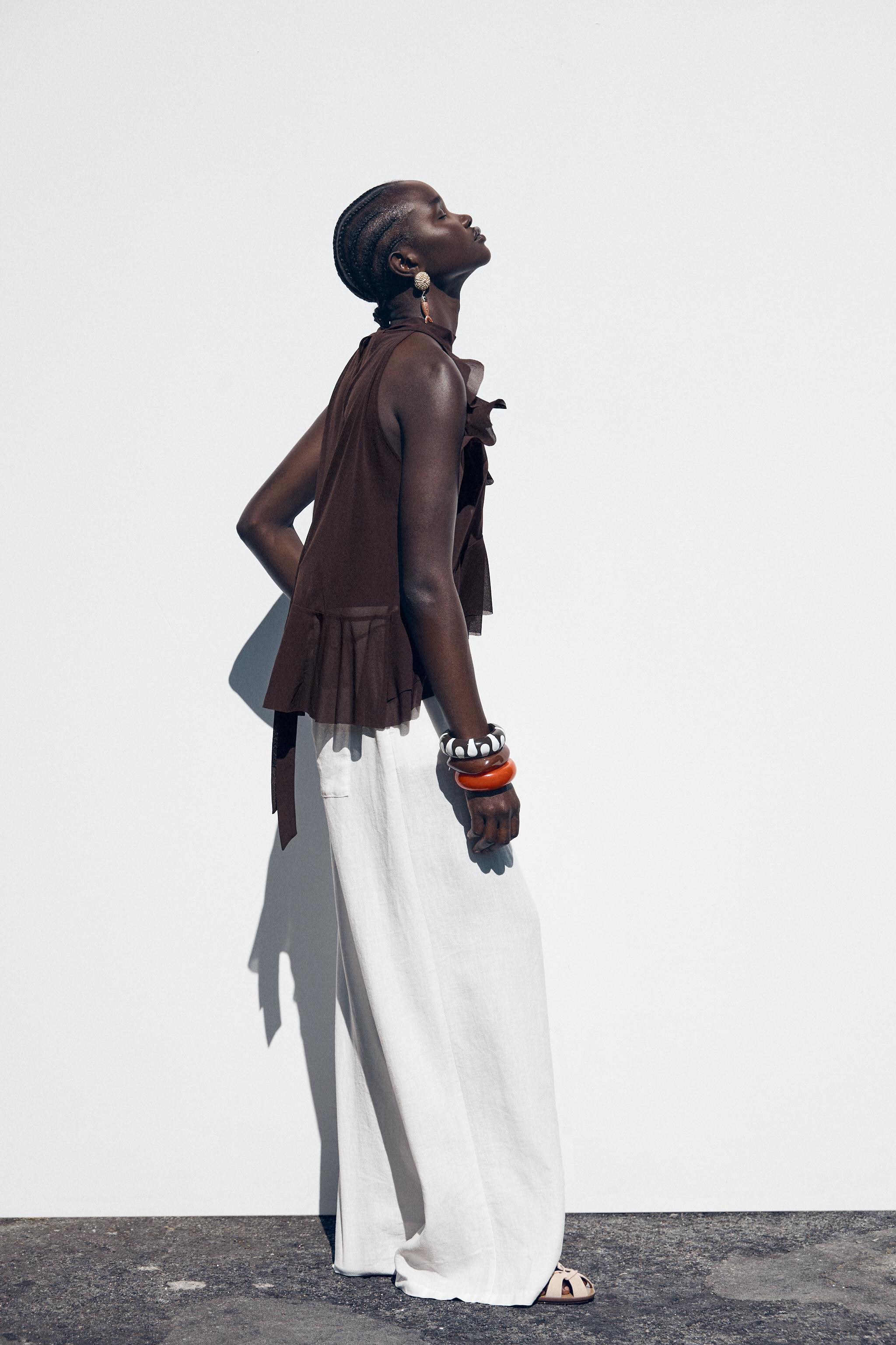 RUFFLED HALTER TOP | Zara US