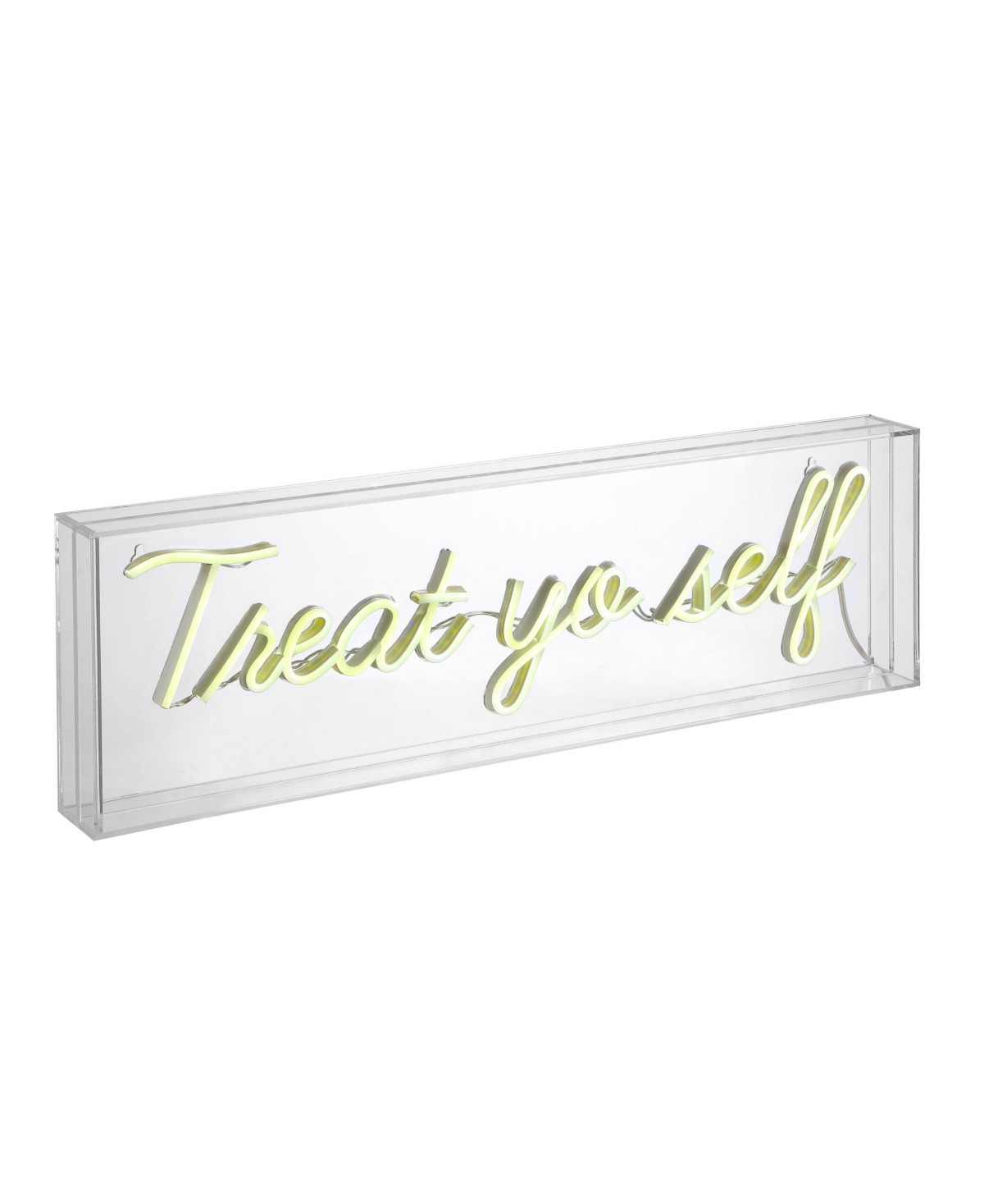 Treat Yo Self Contemporary Glam Acrylic Box Usb Operated Led Neon Light - White | Macy's