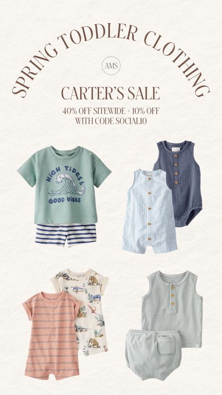 Spring toddler clothing from Carter’s! 40% off sitewide + 10% off with code SOCIAL10 

#LTKsalealert #LTKbaby #LTKfindsunder100