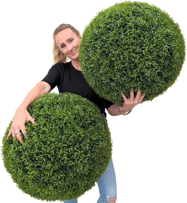 365 Curb Appeal 23" XL Topiary Balls (Better Than A Boxwood, 2 Topiary Balls (4 Halves)) | Amazon (US)