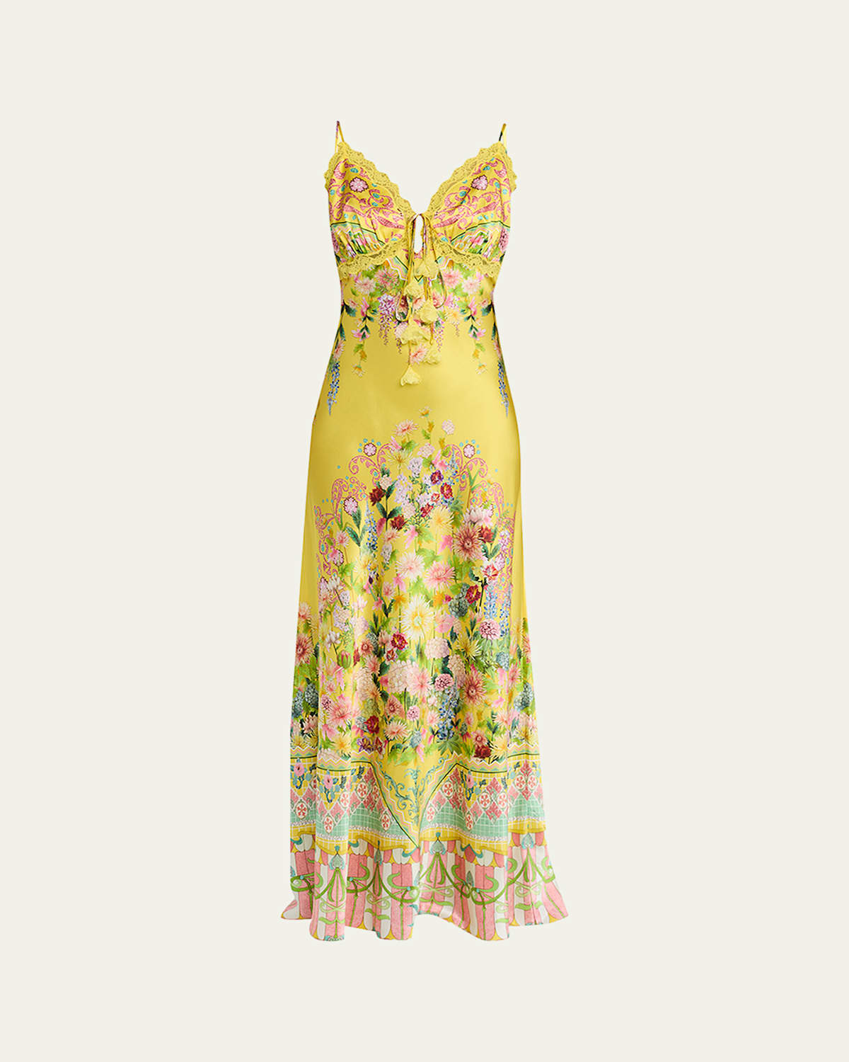 Lady Limonada Bias Slip Dress with Lace Edge Detail | Bergdorf Goodman