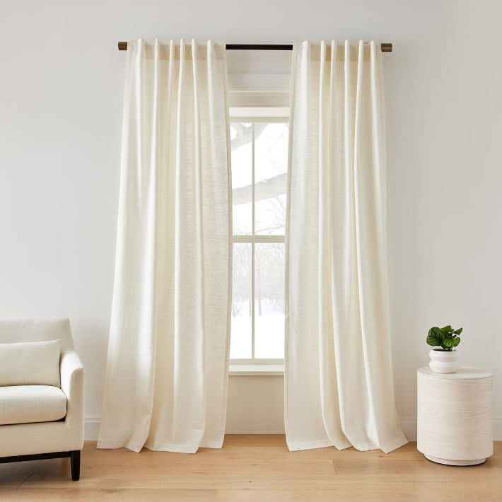 Textured Luxe Linen Curtain | West Elm (US)