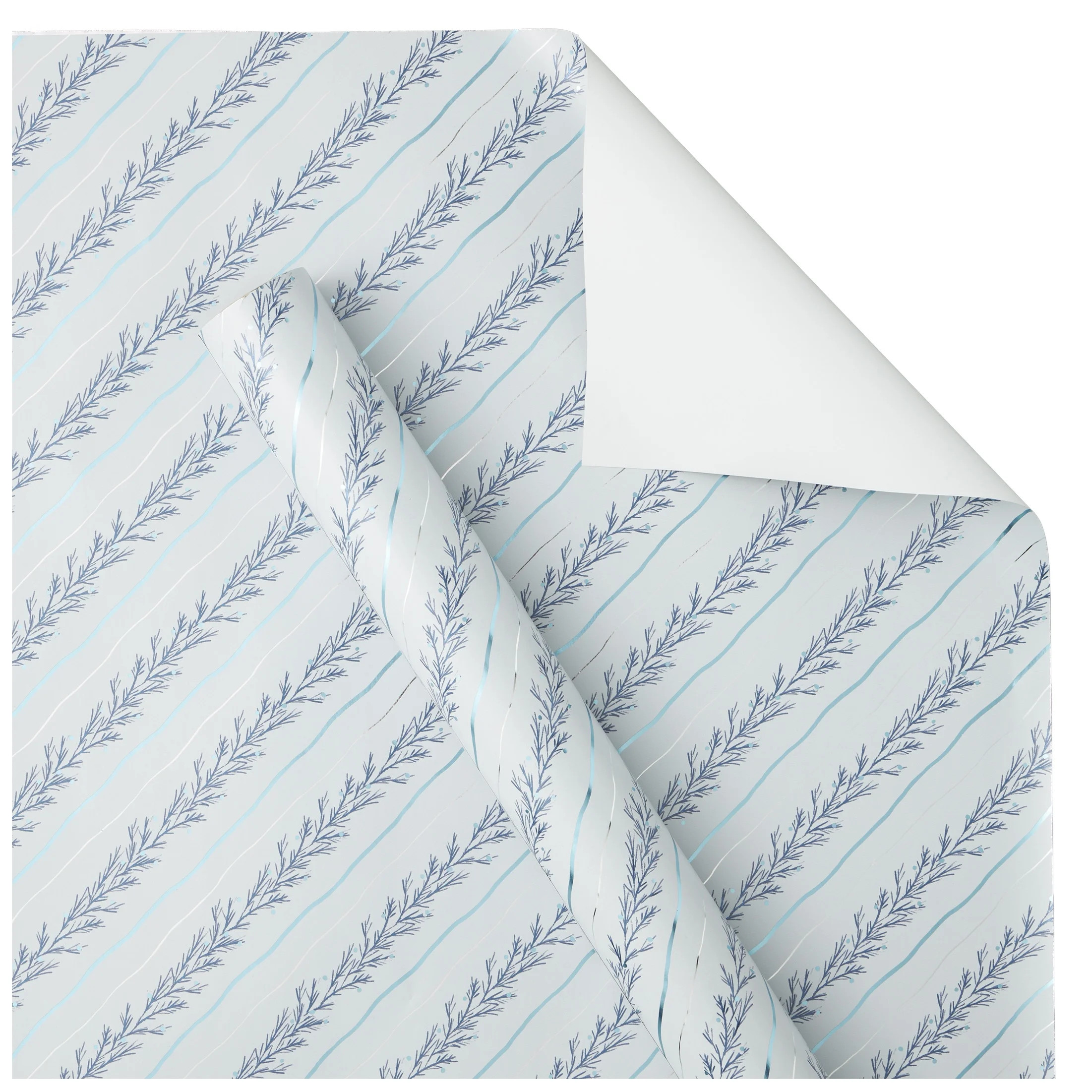 Blue Foil Garland Christmas Wrapping Paper, 85 sq ft, by Holiday Time | Walmart (US)