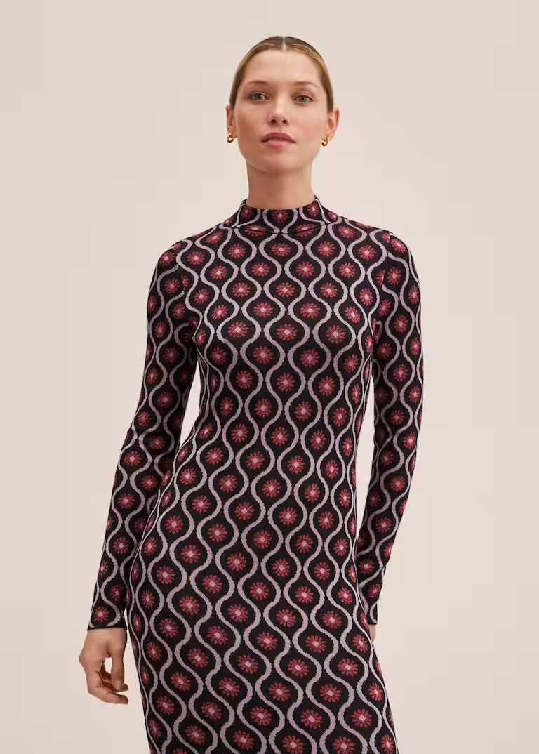 Printed retro dress -  Women | Mango USA | MANGO (US)