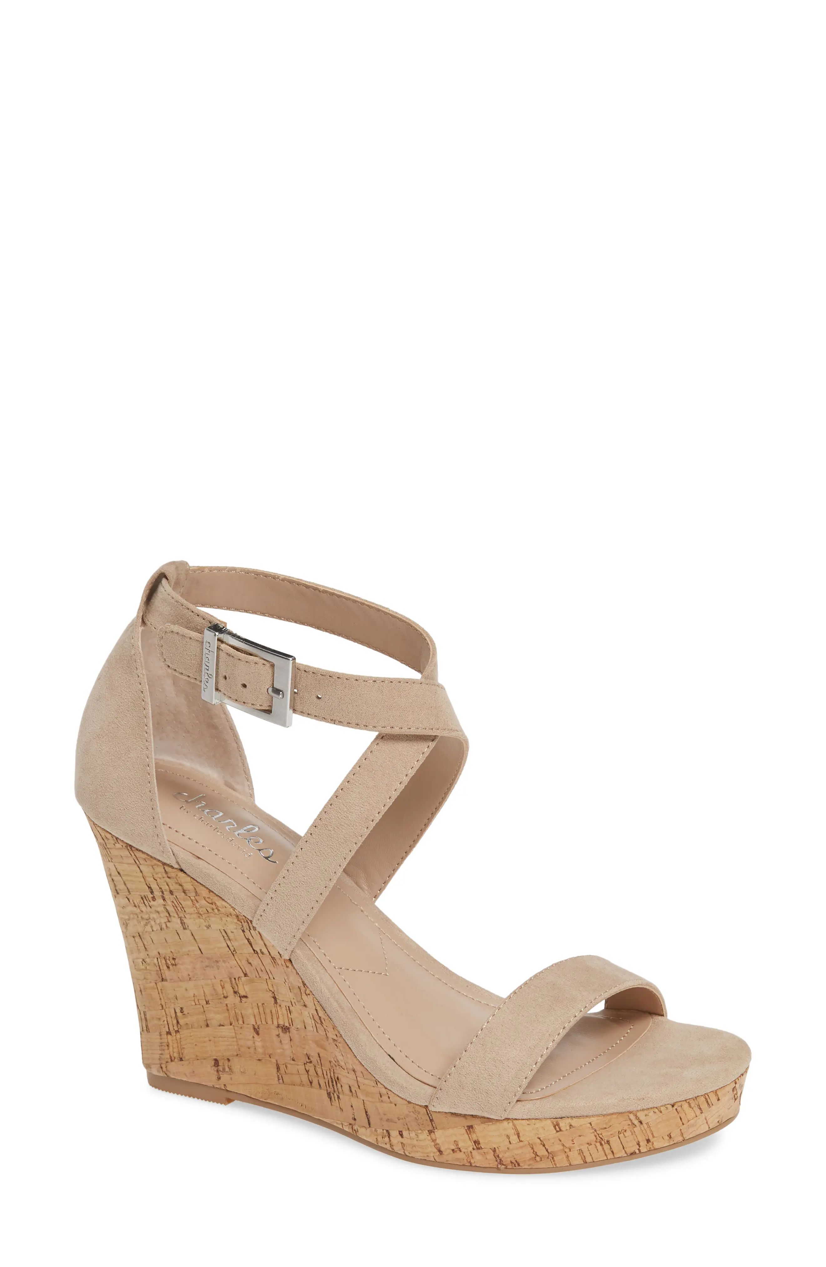 Women's Charles By Charles David Launch Wedge Sandal, Size 5 M - Beige | Nordstrom