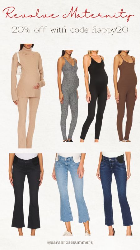 Maternity finds 20% off with code happy20 including bumpsuit jumpsuits, sweater and pant set, dresses, and maternity jeans from the revolve sale 

#LTKsalealert #LTKstyletip #LTKbump