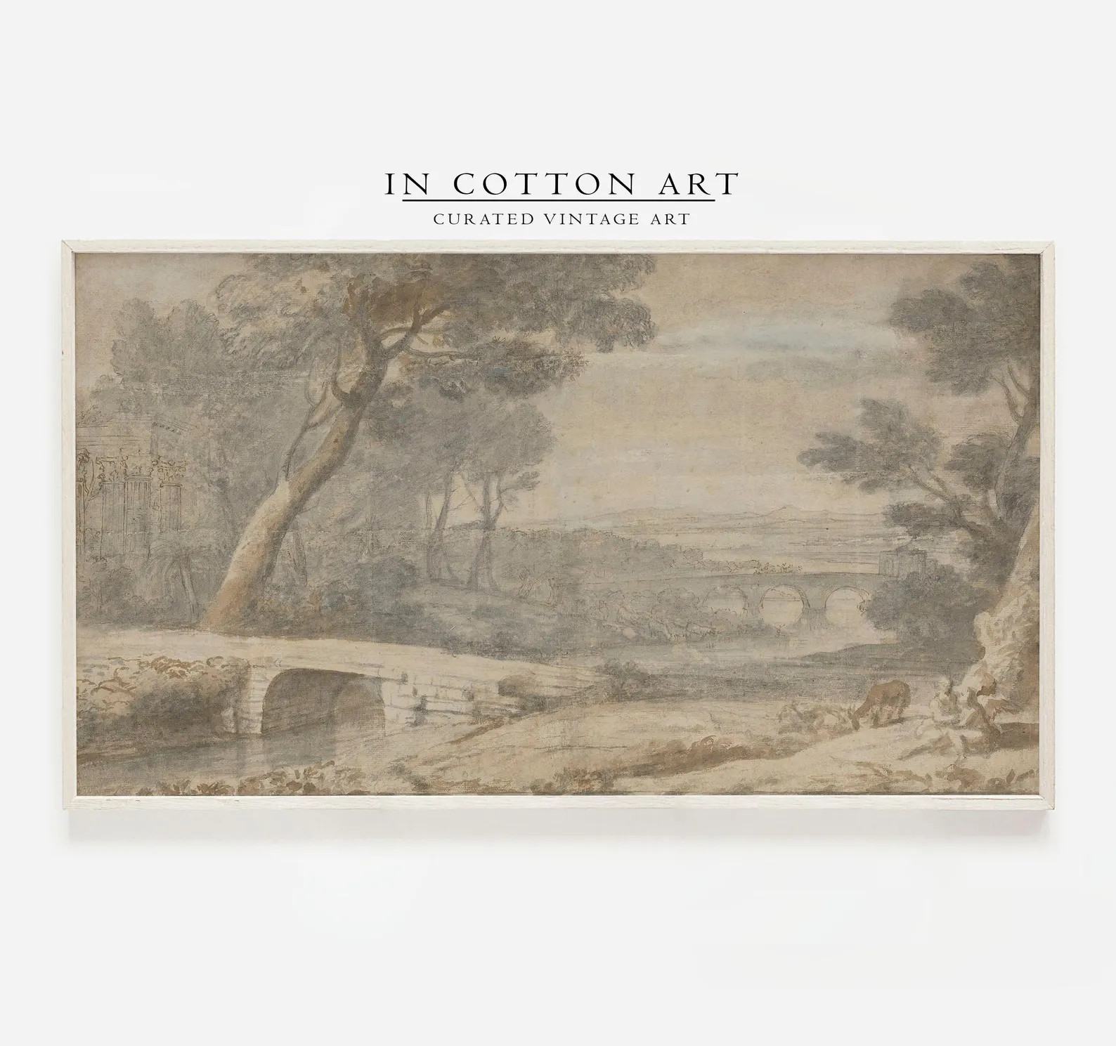 Samsung Frame TV Art / Muted Vintage Landscape Painting DIGITAL Art - Etsy | Etsy (US)