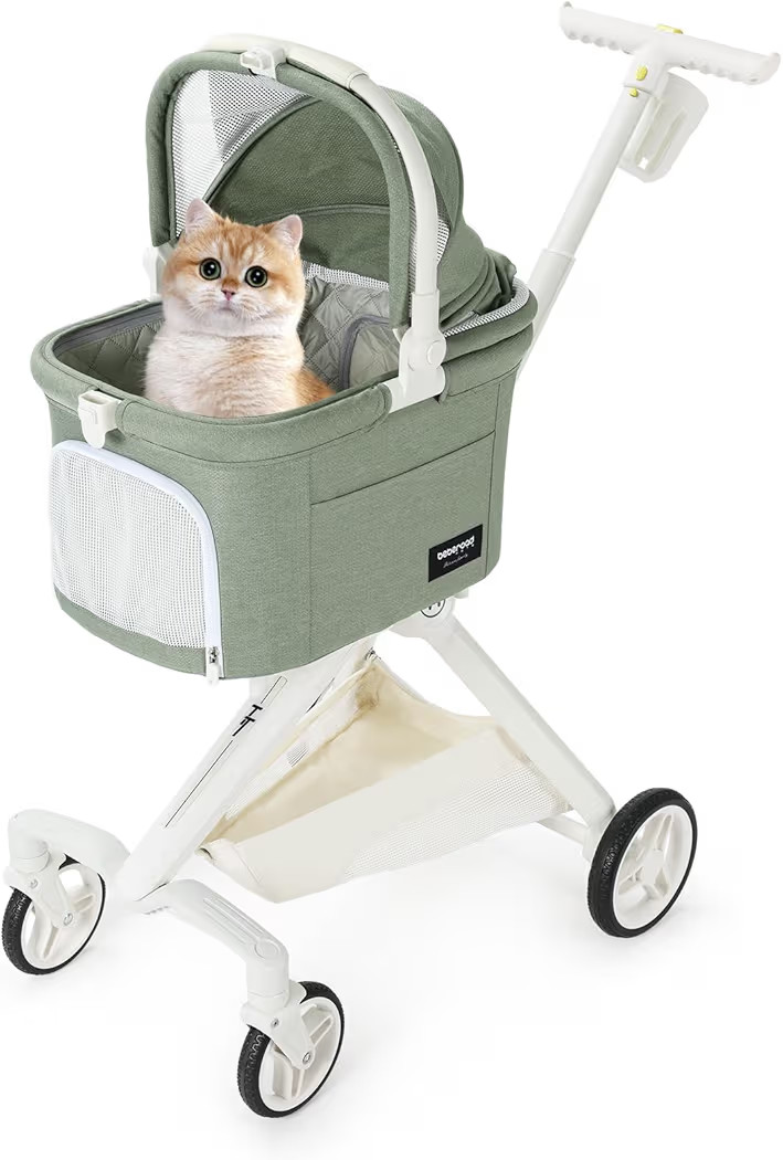 TT Lightweight Pet Stroller for Small Dogs & Cats - 4-Way Installation Carrier, One-Hand Fold, 18... | Amazon (US)