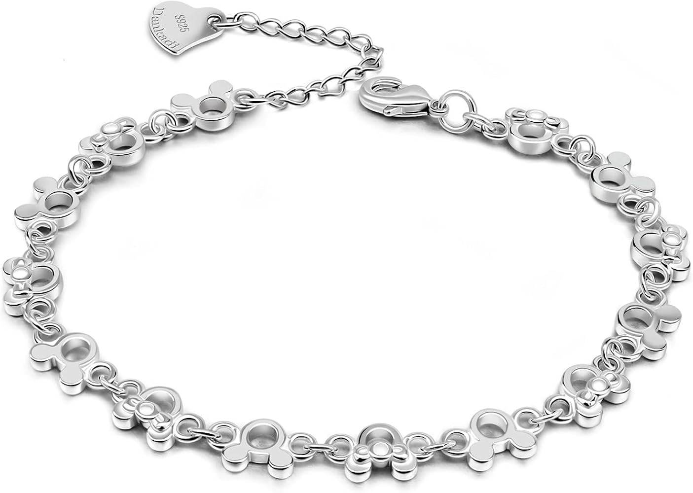 Fashion Cute Mickey Bracelet for Women 925 Sterling Silver Adjustable Charm Jewelry Gift Birthday... | Amazon (US)